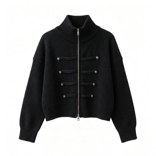 Double Zip Knit Cardigan