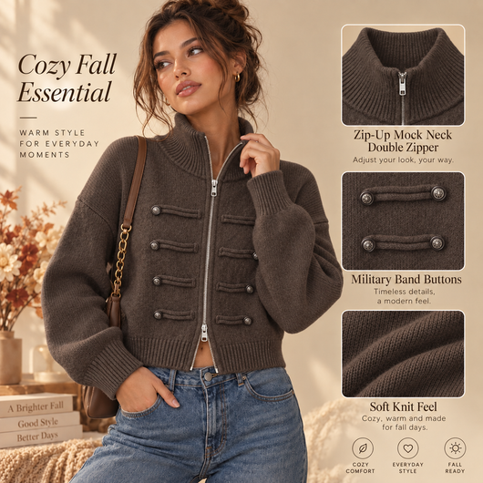 Double Zip Knit Cardigan