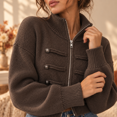 Double Zip Knit Cardigan