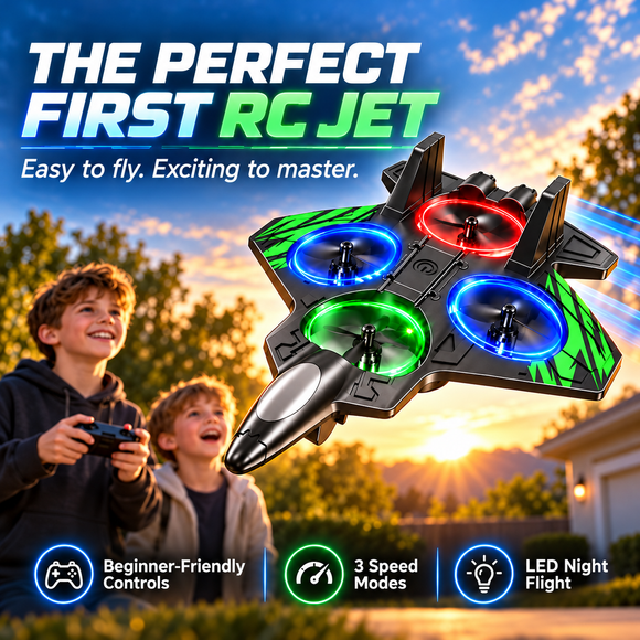 AeroStrike RC fighter jet with sleek aerodynamic design