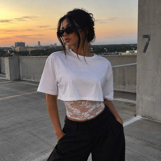 The Cropped Lace T-shirt